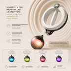 Regenbogen-LED-Effekt des MOTION ONE: Kugel leuchtet je nach Tempo blau, grün, pink oder lila